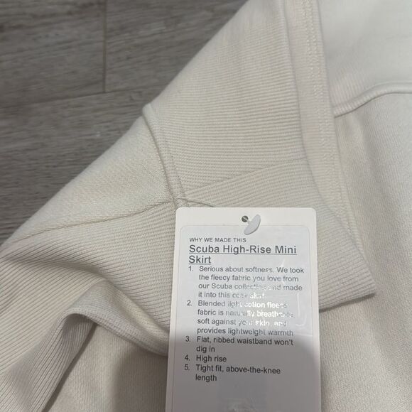 NWT LuLuLemon Scuba High Rise Mini Skirt Bone Extra Large - Picture 8 of 12